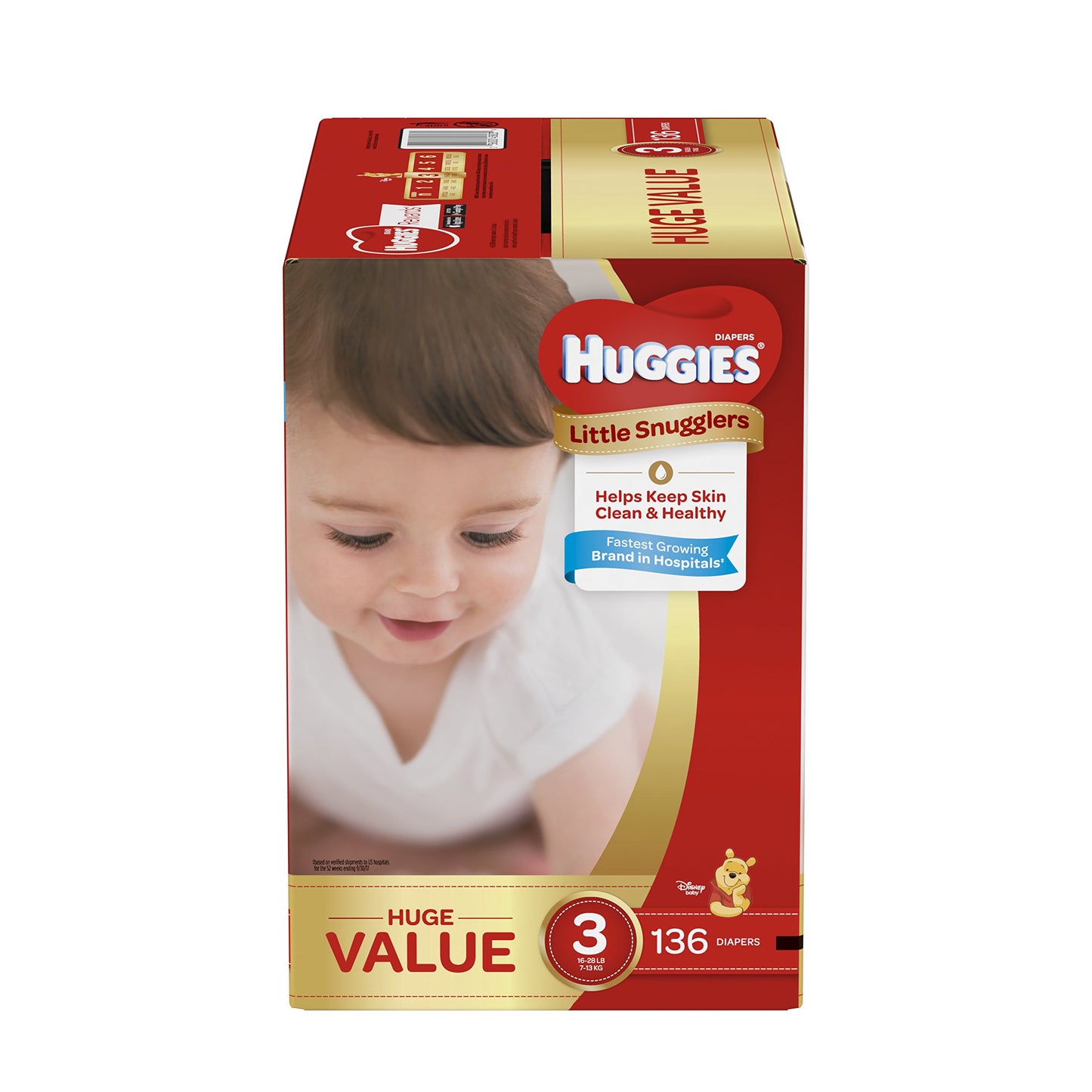 Huggies Little Snugglers Baby Diapers Size 3 136ct