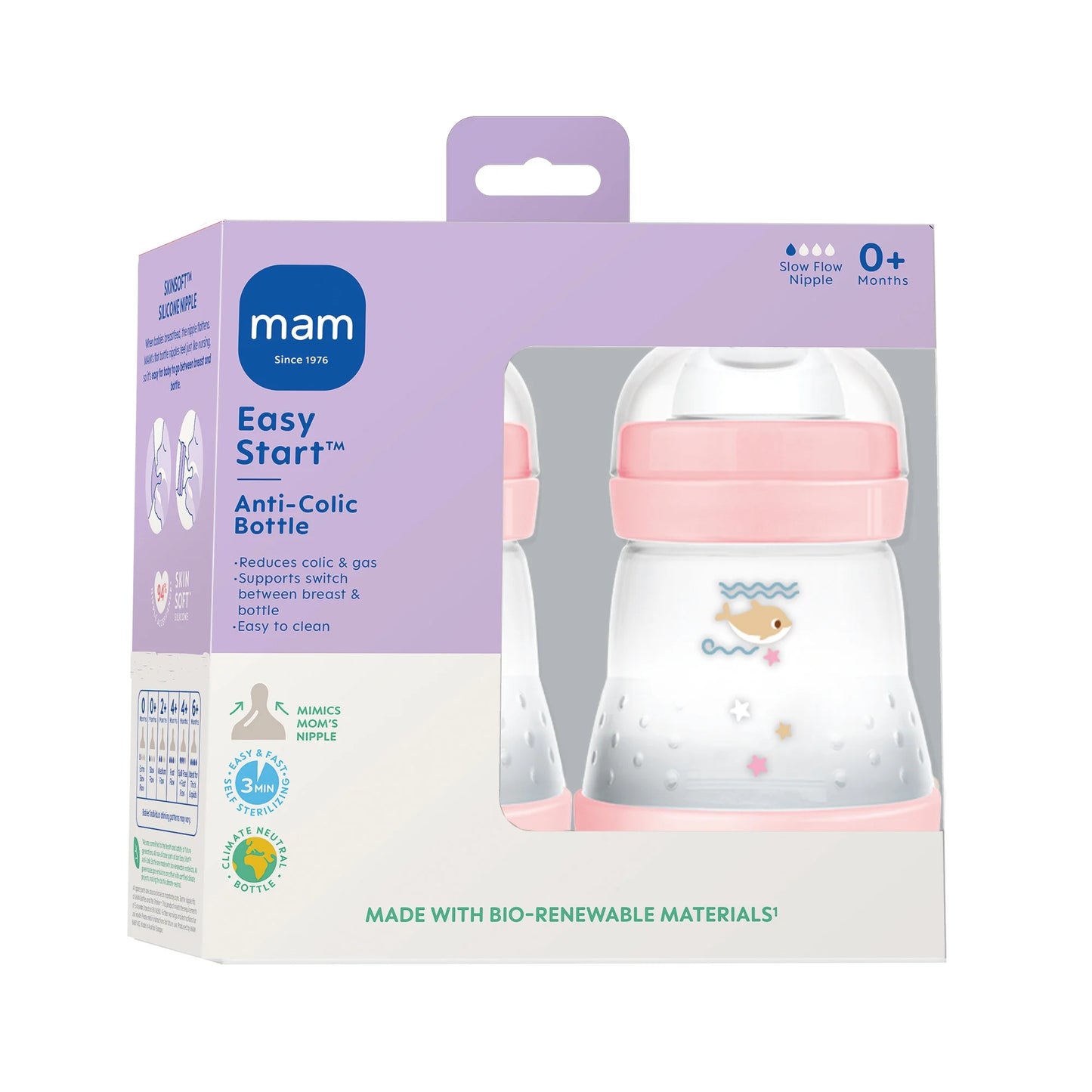 (2 Pack)  Easy Start Anti-Colic Bottle, 5 Oz, Girl, 2 Pack