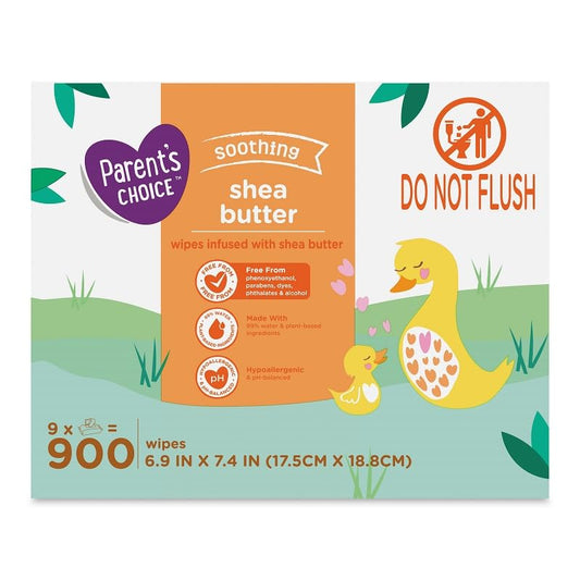 Parents Choice Shea Butter Baby Wipes 900 Count