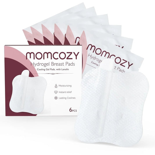 Hydrogel Nipple Pads with Soothing Lanolin, Soothies Gel Nursing Pads Provide Instant Cooling Relief, Breastfeeding Essentials, 6 PCS