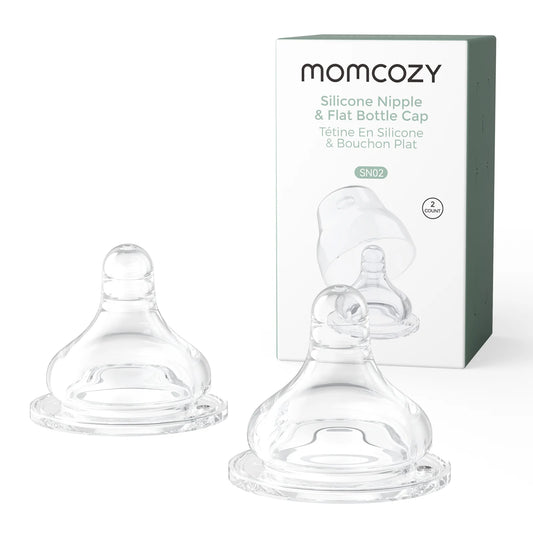 Soft Baby Nipple Premium Natural Flow Silicone for Wide-Neck Bottles, Bpa-Free, Perfectly Compatible with  Breast Milk Cooler, Small (Pack of 2)