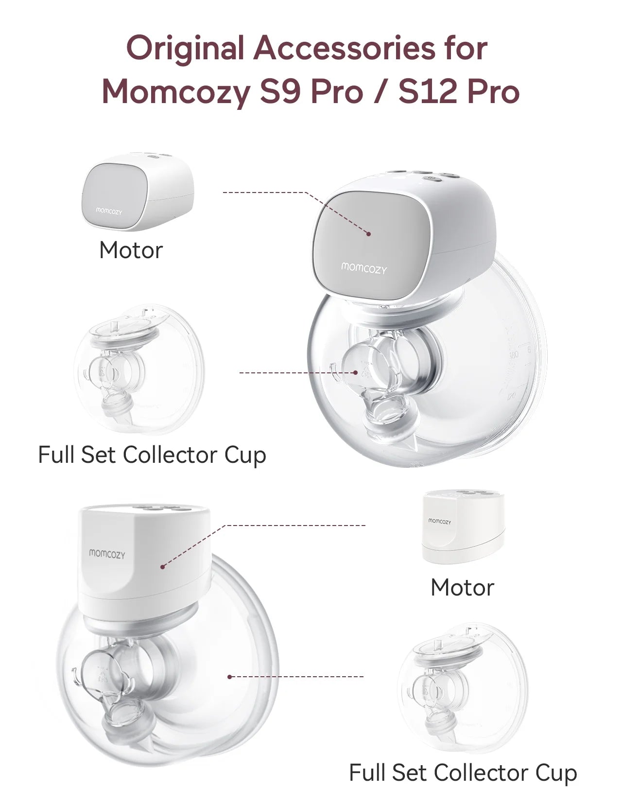 Breast Pump Overall Collector Cup for S9 Pro S12 Pro (24Mm Double Sealed Flange) Made by